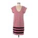Vineyard Vines Casual Dress - Shift: Red Stripes Dresses - Women's Size Medium
