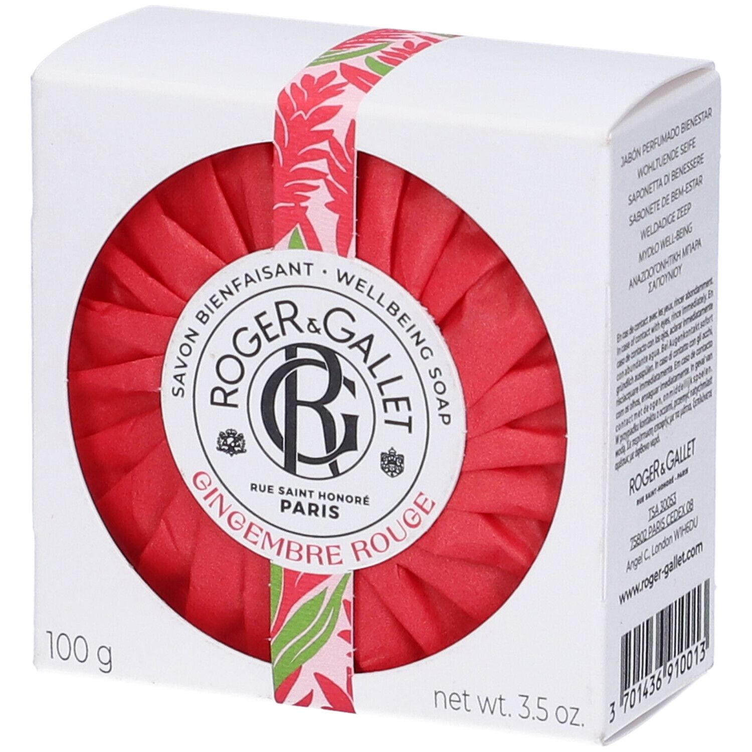 ROGER&GALLET Saponetta di Benessere GINGEMBRE ROUGE 100 g Sapone