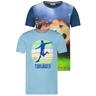 "T-Shirt SALT AND PEPPER ""Torjäger"" Gr. 116, blau (dunkelblau, blau) Mädchen Shirts T-Shirts mit tollem Fußballmotiv"