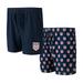 Men's Concepts Sport Navy USMNT Gauge Two-Pack Shorts Set