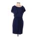 Julie Dillon Casual Dress - DropWaist: Blue Solid Dresses - Women's Size 8