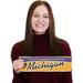 SmartSign Vintage Michigan State Sign in Indigo/Yellow | Wayfair S2-4917-MI