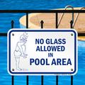 SmartSign No Glass Allowed in Pool Area Sign in Blue | Wayfair K2-1259