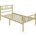 Red Barrel Studio® Graceful Scroll Platform Bed w/ Multiple Size & Color Wood in Yellow/Black/Brown | Twin | Wayfair