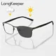 Long Keeper Photochromic Glasses Men Anti Blue Light Glasses Women Metal Tr Square Ultra Light Blue