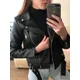 2023 New 4 Color Women Spring Autumn Black Faux Leather Jackets Zipper Basic Coat Turn-down Collar