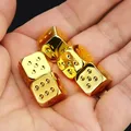 13*13mm Dice 5 PCS/Set Golden/Silver Metal Funny Dice Standard Six Sided Decider Board Game