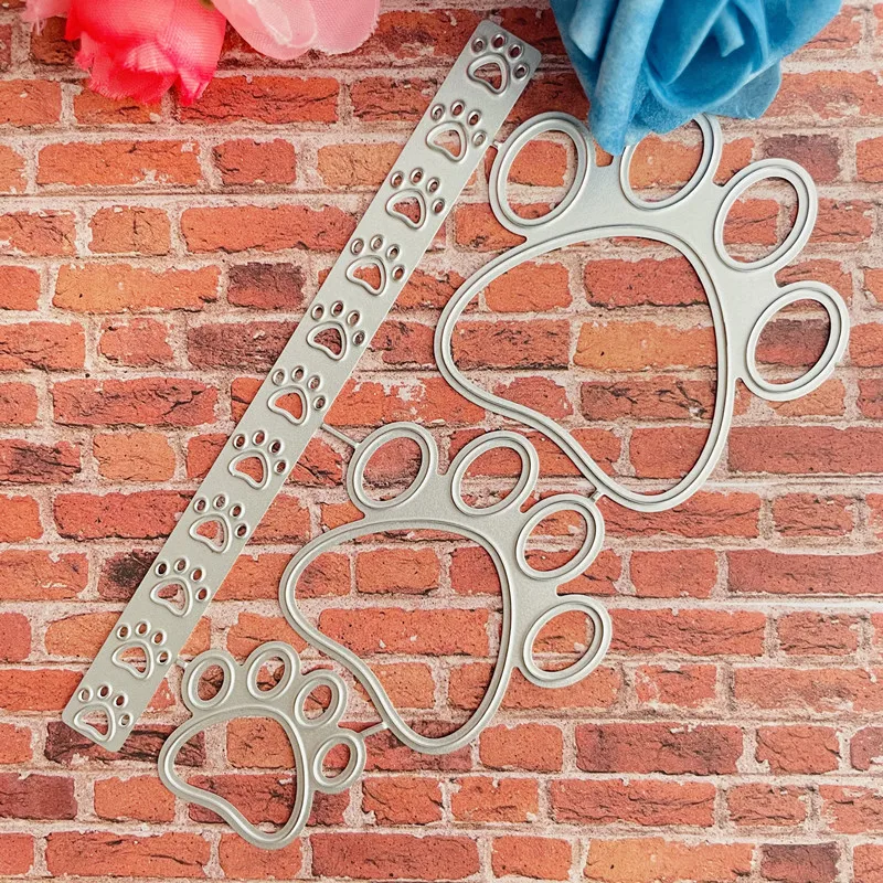 Cadre d'empreinte en forme de patte d'animal, matrice de découpe en métal et acier, pochoir pour bricolage, papier de Scrapbooking/cartes photo, matrice de gaufrage