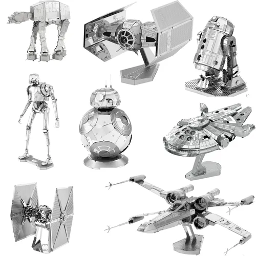 3D Metall Puzzle DIY BB8 Millennium Falcon R2D2 Figur montieren laser geschnittene Modell Kit Puzzle