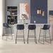 Latitude Run® Kledi Faux Leather Counter & Bar Stools Wood/Upholstered/Leather/Metal/Faux leather in Blue | 31.7 H x 21.1 W x 22.4 D in | Wayfair