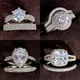 14 Stile 925 Sterling Silber Designer Ringe Set runde Eheringe für Frauen Mode Verlobung ringe