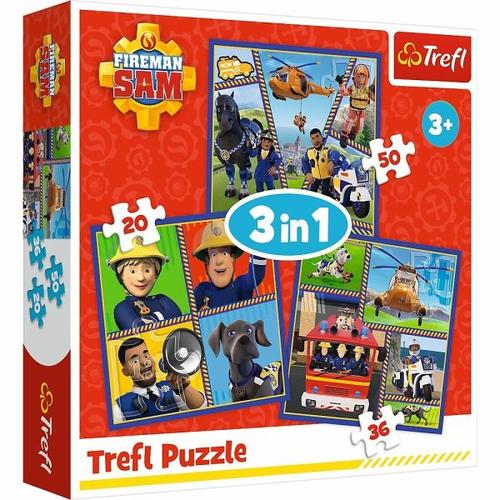3 in 1 Puzzle Feuerwehrmann Sam - Trefl
