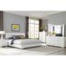 Brayden Studio® Vyara 6 Piece Bedroom Set in Glossy White Upholstered in Brown/White | 49 H x 63.9 W x 86.1 D in | Wayfair