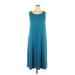 BFA Classics Casual Dress - Midi: Blue Solid Dresses - Women's Size Medium