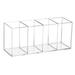 OUNONA Acrylic Pen Holder Countertop Pen Holder Makeup Brush Holder 4-Compartment Pen Holder