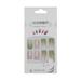 FCOGIN Medium Round 24 Pieces Beige Green Gradient Flower Acrylic False Nail Press on Nail