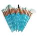 AMIZOB 20pcs Diamond Shape Handle Makeup Brushes Sets for Eye Shadow Eyeliner Foundation Blush Lip Makeup Brushes Powder Liquid Cream (diamond blue)