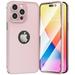 360 Full Protection Aluminum Bumper Cover with Integrated Tempered Glass Screen Protector for iPhone 14 Pro - Rose Gold