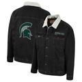 Men's Colosseum x Wrangler Charcoal Michigan State Spartans Western Button-Up Denim Jacket