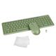PloutoRich Wireless Keyboard and Mouse Combo Ultra Slim Silent Full-Size Computer Keyboard Mouse Set with 2.4G USB Receiver & Keyboard Cover for Laptop Computer PC Desktop(Green)