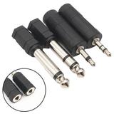 4 Pcs 3.5mm to 6.35mm Stereo Headphone Adaptor Connector Converter 6.3mm 1/4 Inch