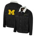 Men's Colosseum x Wrangler Charcoal Michigan Wolverines Western Button-Up Denim Jacket