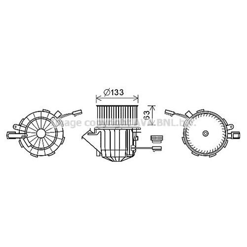 AVA QUALITY COOLING Innenraumgebläse Ø133mm 133mm für AUDI PORSCHE 8T1820021 AI8394