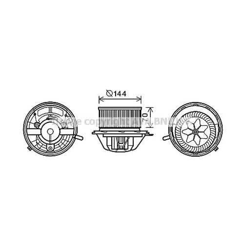 AVA QUALITY COOLING Innenraumgebläse Ø150mm 150mm für MERCEDES-BENZ A1698200642 1698200642 MS8607