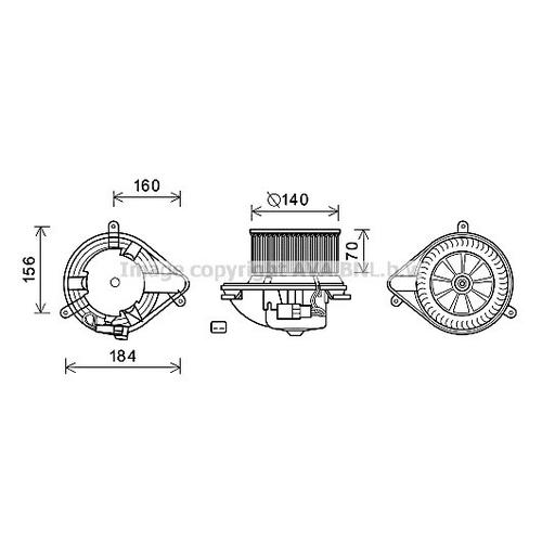 AVA QUALITY COOLING Innenraumgebläse Ø146mm 146mm für RENAULT 7701206251 7701205479 7701041792 RT8572