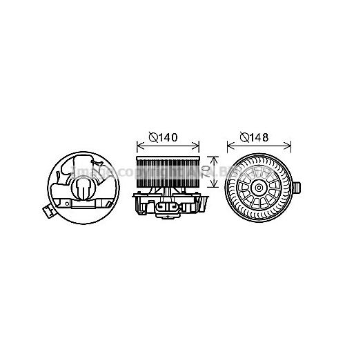 AVA QUALITY COOLING Innenraumgebläse Ø146mm 146mm für NISSAN 27226BC00A 272269U01A 27226AX105 DN8383