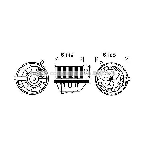 AVA QUALITY COOLING Innenraumgebläse Ø150mm 150mm für SKODA VW SEAT AUDI 1K2819015 1K2819015C VN8337