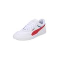 PUMA Unisex Kids Court Ultra Jr Sneaker, Puma White for All Time Red Clyde Royal Puma Gold, 4 UK