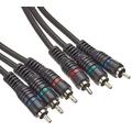 PremiumCord Cinch Kabel HQ, 3x Cinch RCA Stecker auf 3x Cinch RCA Stecker, Qualität Audio Video Verbindungskabel, Stereo, für TV, Handys, MP3, HiFi, Farbe schwarz, 10m, kjackcmm3hq-10