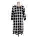 Talbots Casual Dress - Shift: Black Plaid Dresses - Women's Size Medium Petite