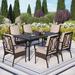 Lark Manor™ Argyri Rectangular 6 - Person 66.5" Long Outdoor Dining Set w/ Cushions Metal in Black | 66.5 W x 37.4 D in | Wayfair