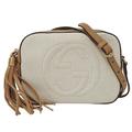 GUCCI Bag Ladies Shoulder Soho Disco Canvas Leather White Beige 308364 Tassel