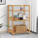 Hokku Designs Geneice 3- Tier Freestanding Bookcase Wood in Brown | 32.3 H x 20.5 W x 14.6 D in | Wayfair A2A52A85BD5742A8B70AE64E927A4281