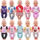 Puppe Zubehör Kleidung Pyjama Mini Tier druck Kleid für 43cm Wiedergeburt Puppe 18 Zoll Baby puppe