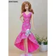 Pink Fashion One Piece Long Evening Dress For Barbie Dolls Vestidos Party Dress For 1/6 BJD Doll