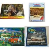 Assorted Puzzles 4 Pack Bundle: Kodacolor Puzzle - Water Wheel by Rose Art Screencraft Puzzleworks Thomasville Georgia 121 Piece Puzzle Ages 8-108 Celebration Across The River 300 Piece Jigsaw Puzz