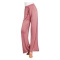 Clearance Wide Leg Yoga Pants Drawstring High Waisted Solid Pink Cotton Soft Long Palazzo Pants Lounge Pajamas Pant Dance Trousers