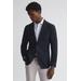 Attire - Navy Slim Fit Textured Wool Blend Blazer - Blue - Reiss Jackets