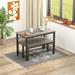 3-Piece Dining Table Set with 2 Dining Benches