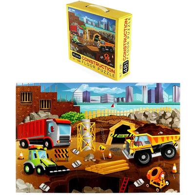 48 Piece Giant Construction Floor Puzzle for Kids Ages 3-5 and 4-8, Toddler Preschool Learning, 2 x 3 Feet
