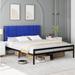 Platform Bed Frame with Velvet Headboard