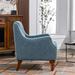 Button Tufted Accent Chair, Equipped with detachable and thickened seat cushions with Two Solid Wood Handrails, Solid Wood Legs