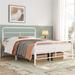 Yaheetech Modern Queen Size Metal Bed Frame with Geometric Patterned Headboard