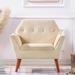 Stylish Tufted Armchair with Plush Support Armrest: Solid Wood Legs, Easy Assembly, Equipped with a Standard Backrest