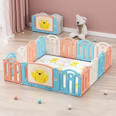 62.9 x 62.9inch Foldable Baby Playpen With Fence and Play Mat