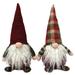 Set of 2 Plaid Gnomes Christmas Figurines 12"